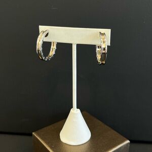 Bulgari Silver Hoop Earrings